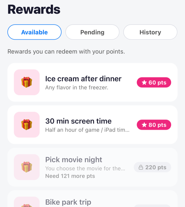 Groove Home — rewards you can redeem with points