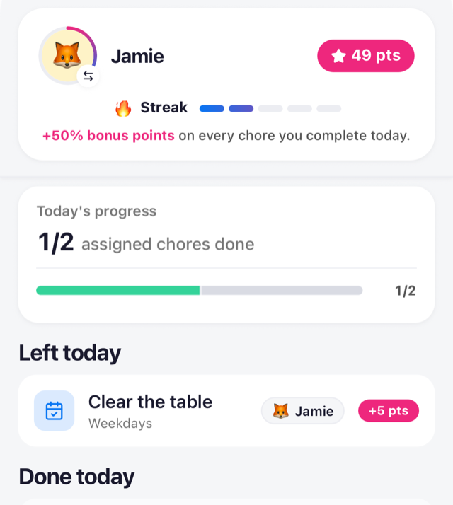 Groove Home — the household chore board